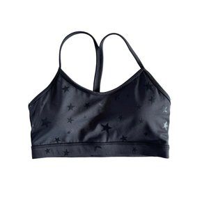 ALLFENIX  ANTHROPOLOGIE Luna Sports Bra Black Racerback Star Medium $65 NWOT